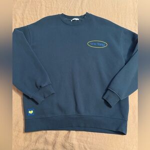 Zara blue /green  Wu Tang Crewneck with Yellow Logo Details